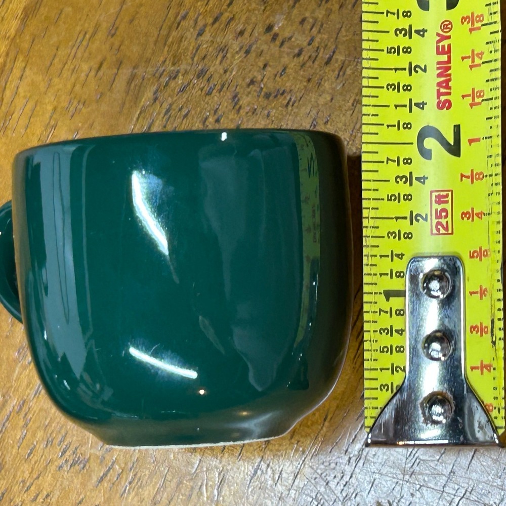 Crown Stoneware Hunter Green Mini Espresso‎ Cup and Saucer Set of 4 Thailand - Picture 6 of 11